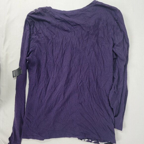 Tahari Women's Shirt Top Bally Long Sleeve Hendrix / Silver Size XL Srp $88 NEW - Picture 4 of 7
